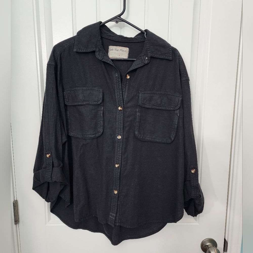NWOT Free People We The Free Made For Sun Linen Shirt, Size Small - Picture 4 of 8